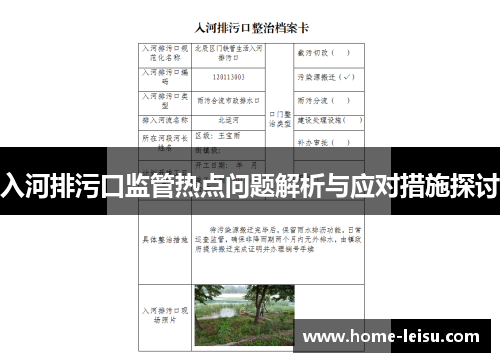 入河排污口监管热点问题解析与应对措施探讨